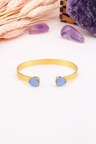 Jonc - Plaqué or jaune et zircons
