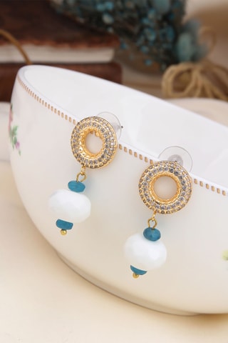 Boucles d'oreilles - Zircon et pierre de lune