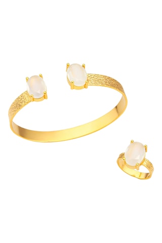 Parure - Plaqué or jaune et zircons