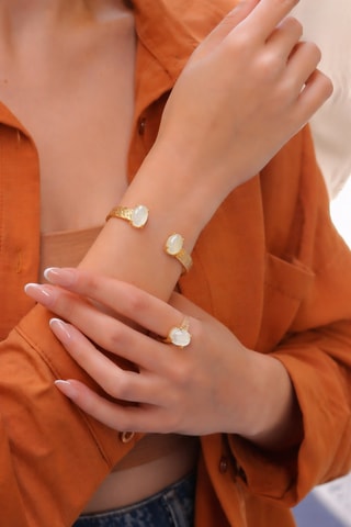 Parure - Plaqué or jaune et zircons