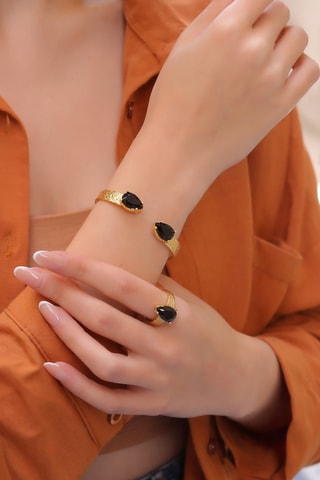 Parure - Plaqué or jaune et zircons