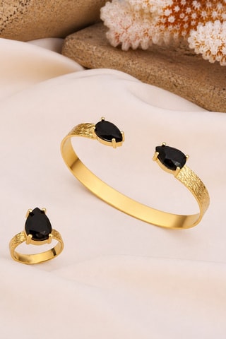 Parure - Plaqué or jaune et zircons