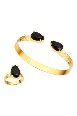 Parure - Plaqué or jaune et zircons