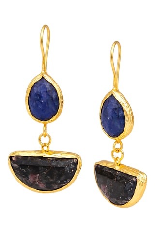 Boucles d'oreilles - Saphirs et labradorites