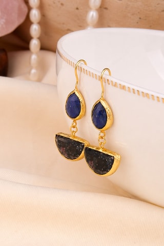 Boucles d'oreilles - Saphirs et labradorites