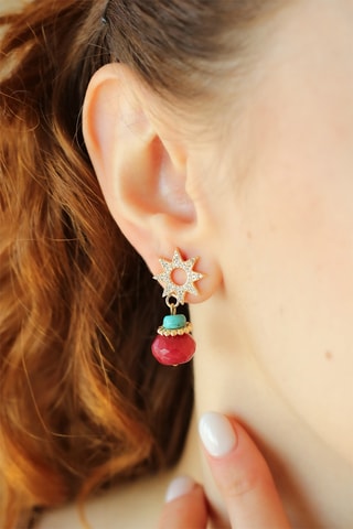 Boucles d'oreilles - Zircon et agate