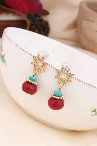 Boucles d'oreilles - Zircon et agate