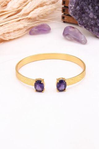 Jonc - Plaqué or jaune et zircons