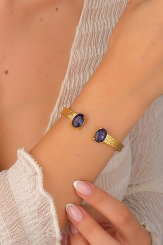 Jonc - Plaqué or jaune et zircons