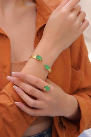 Parure - Plaqué or jaune et zircons