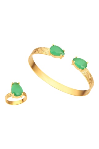 Parure - Plaqué or jaune et zircons