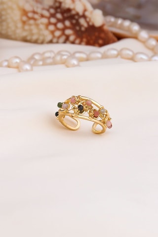 Bague - Quartz rose, labradorites et pierres de lune