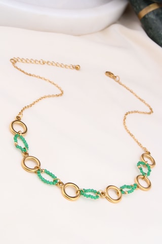 Collier - Plaqué or jaune et zircons