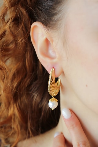 Boucles d'oreilles - Plaqué or jaune et perles de culture