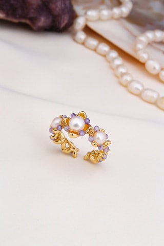 Bague - Perles de culture et zircons