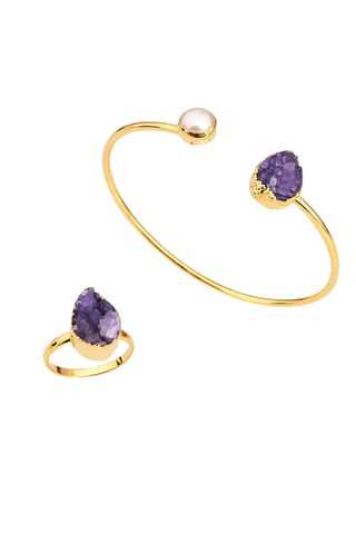 Parure - Perle de culture et quartz
