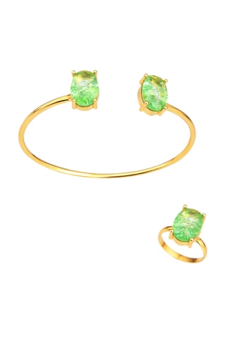 Parure - Doré et vert