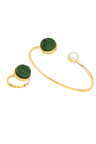 Parure - Perle de culture et quartz