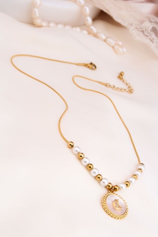 Collier - Plaqué or jaune et perles de culture