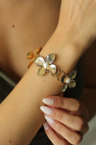 Bracelet - Plaqué or jaune et zircons