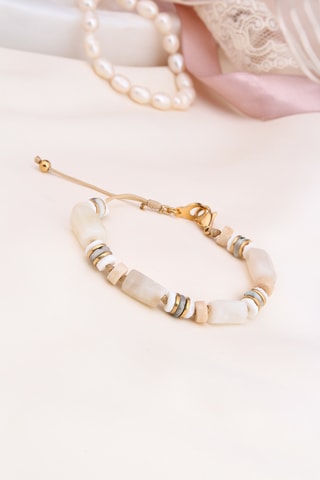Bracelet - Plaqué or jaune et jaspes
