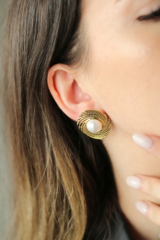 Boucles d’oreilles - Plaqué or jaune et perles de culture
