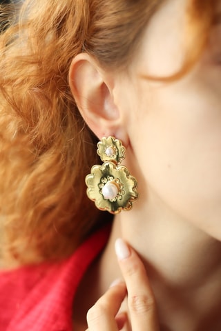 Boucles d’oreilles - Plaqué or jaune et perles de culture