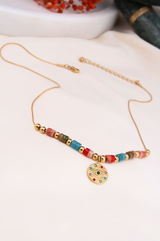 Collier - Plaqué or jaune et zircons