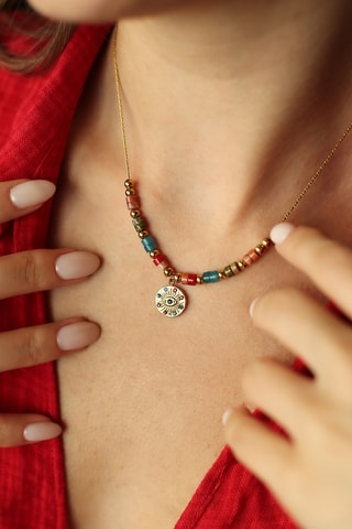 Collier - Plaqué or jaune et zircons