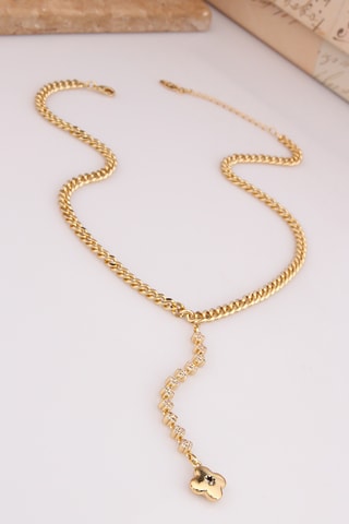 Collier - Plaqué or jaune et zircons