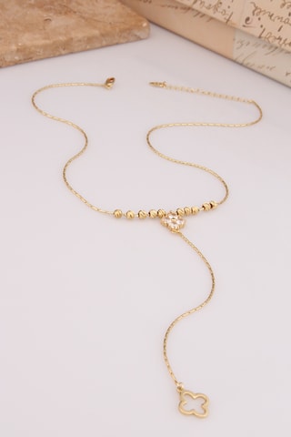 Collier - Plaqué or jaune et zircons