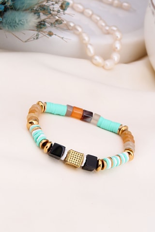 Bracelet - Plaqué or jaune et jaspes