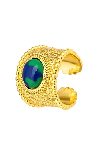 Bague - Doré et bleu
