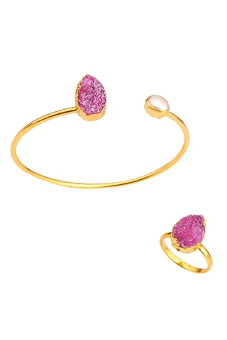 Parure - Perle de culture et quartz