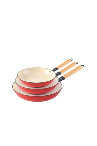 3 frigideiras em ferro fundido esmaltado 20/24/28 cm