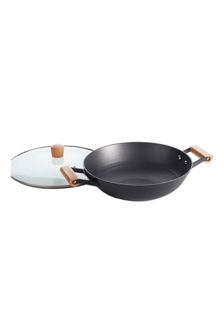 Wok en fonte d'acier - 30 cm