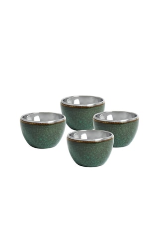4 copos frosty em porcelana e aço inoxidável - 12,5 cm