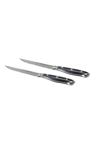 2 couteaux à steak rivetés en acier inoxydable - 12 cm