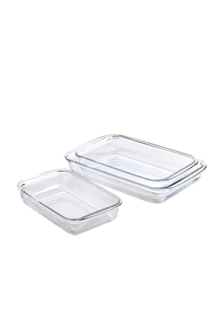 3 travessas para forno em vidro - 29,5 x 17,5 x 5,1 cm