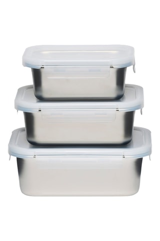 3 caixas de conservação em aço inoxidável 304 - 800 ml