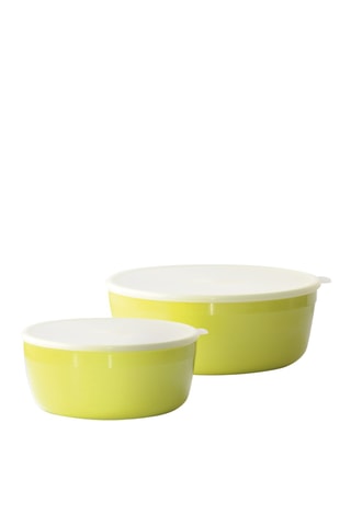 2 caixas de conservação redondas com tampa - 1300 e 2500 ml