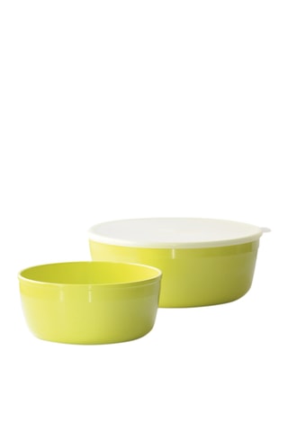 2 caixas de conservação redondas com tampa - 1300 e 2500 ml