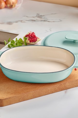 Cocotte ovale en fonte - 27 x 21 x 5,5 cm