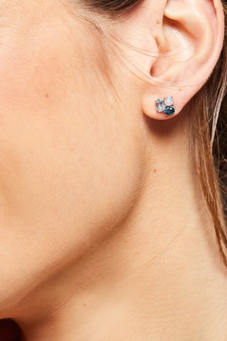 Puces Oural Or blanc, diamants et topazes
