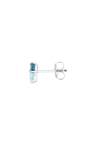 Puces Oural Or blanc, diamants et topazes