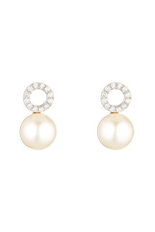 Boucles d'oreilles Cairns - Or blanc, diamants et perles de culture