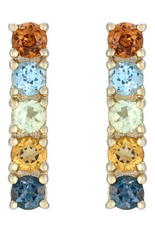 Boucles d'oreilles dorées à l'or jaune et pierres