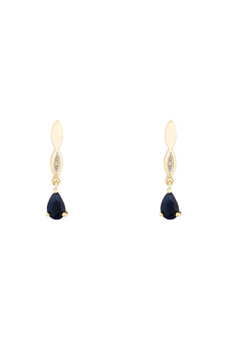 Boucles d'oreilles Syr-Daria - Or jaune, diamants et saphirs
