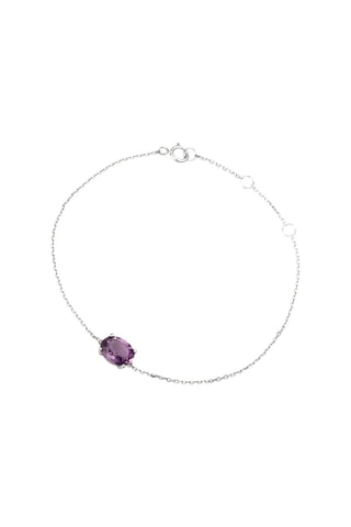 Bracelet Lilou - Or blanc et améthyste