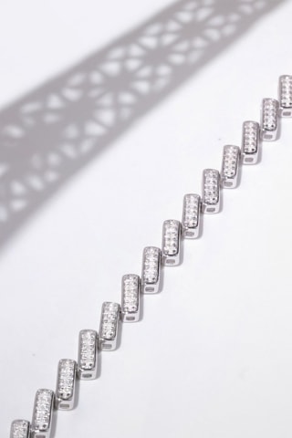 Bracelet Toucher droit au coeur - Or blanc et diamants